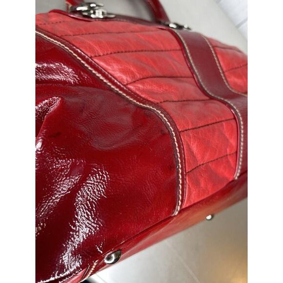 Gucci Snow Glam Boston Top Handle Bag Y2K Patent Red Leather - Picture 13 of 16